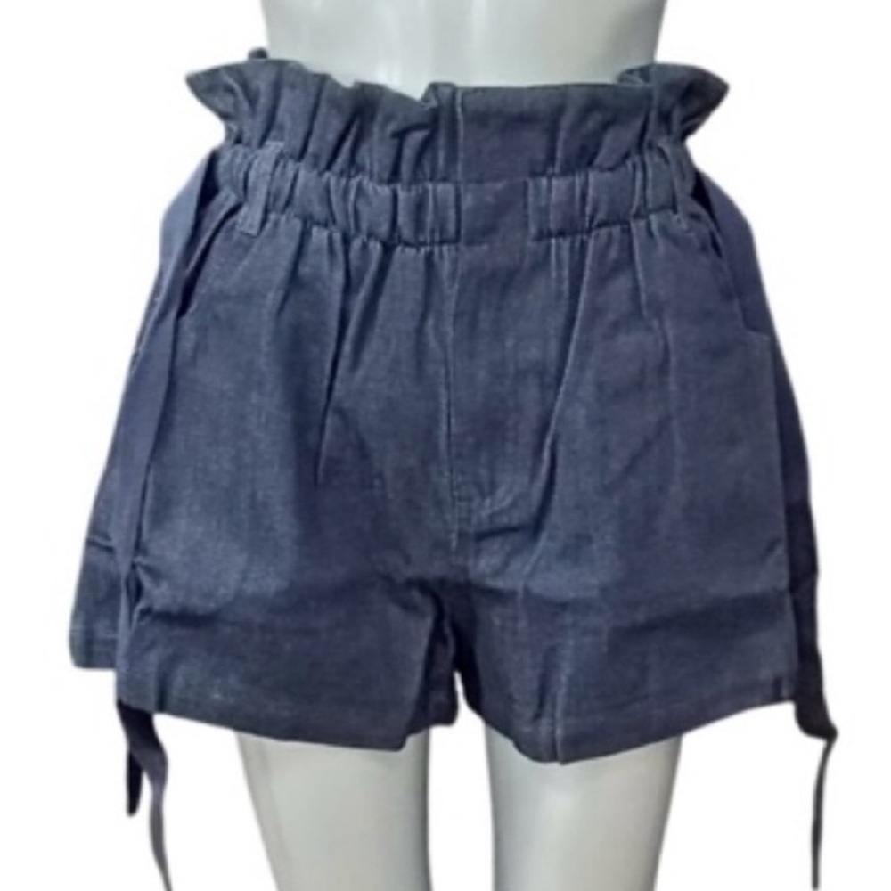 Women's Blue Paperbag Waist Shorts Lux Boutique NWT Size XS S